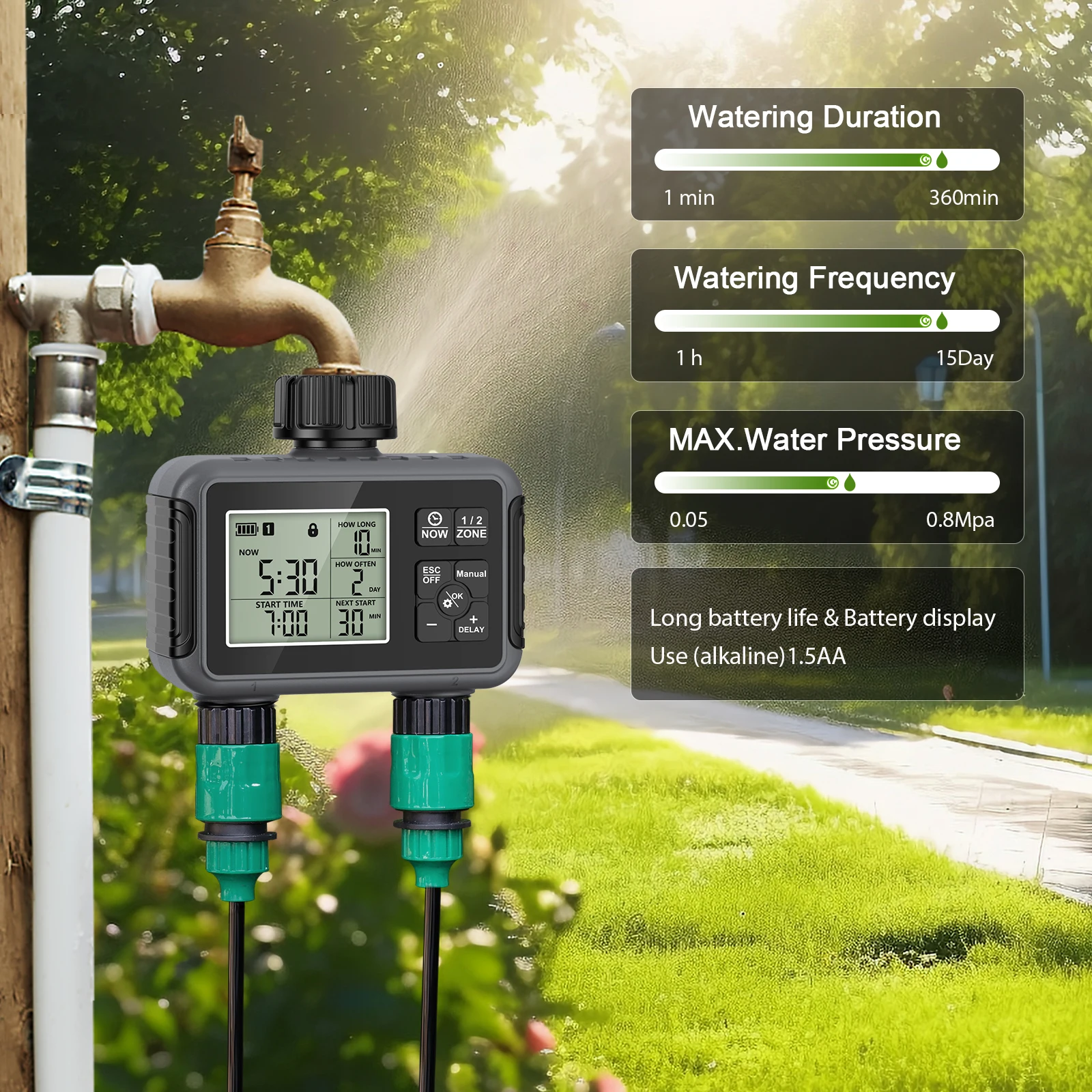 Programmateur d'arrosage autom - Timer Dual Outlet avis et prix